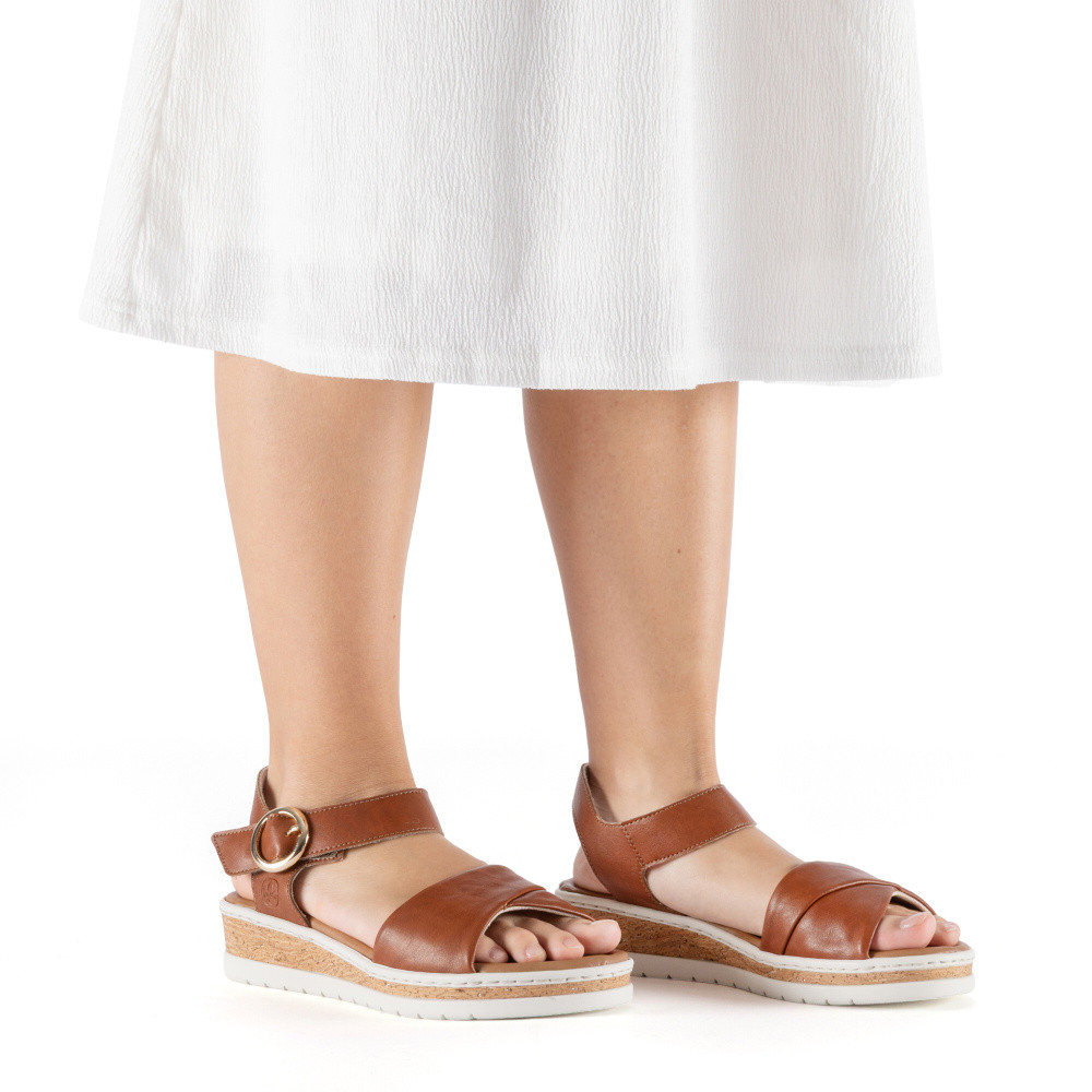 detail Dámské sandály RIEKER V4191-24 hnědá S6