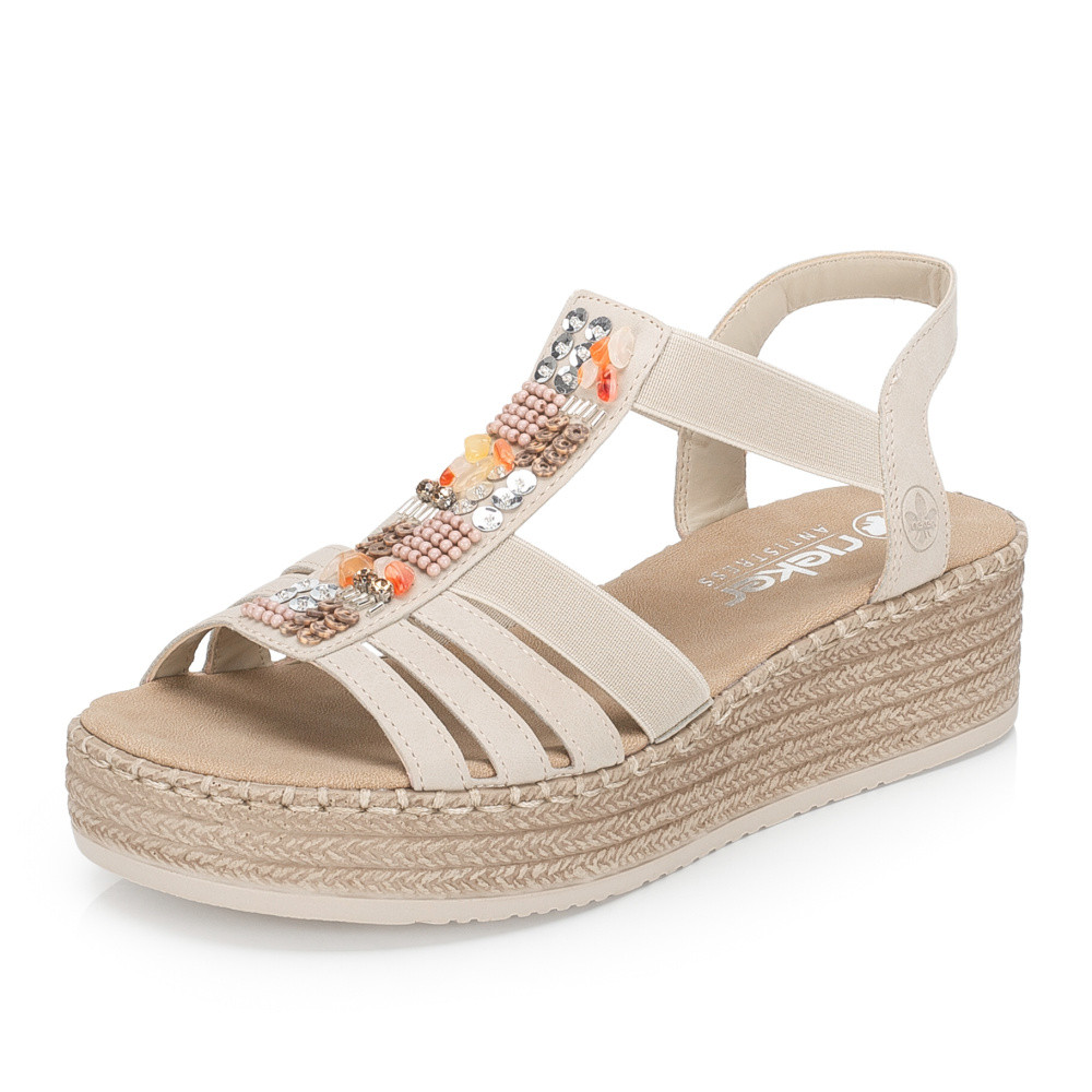 detail Dámské sandály RIEKER V4557-62 béžová S6