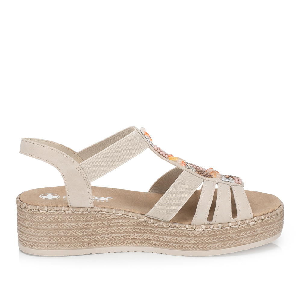 detail Dámské sandály RIEKER V4557-62 béžová S6