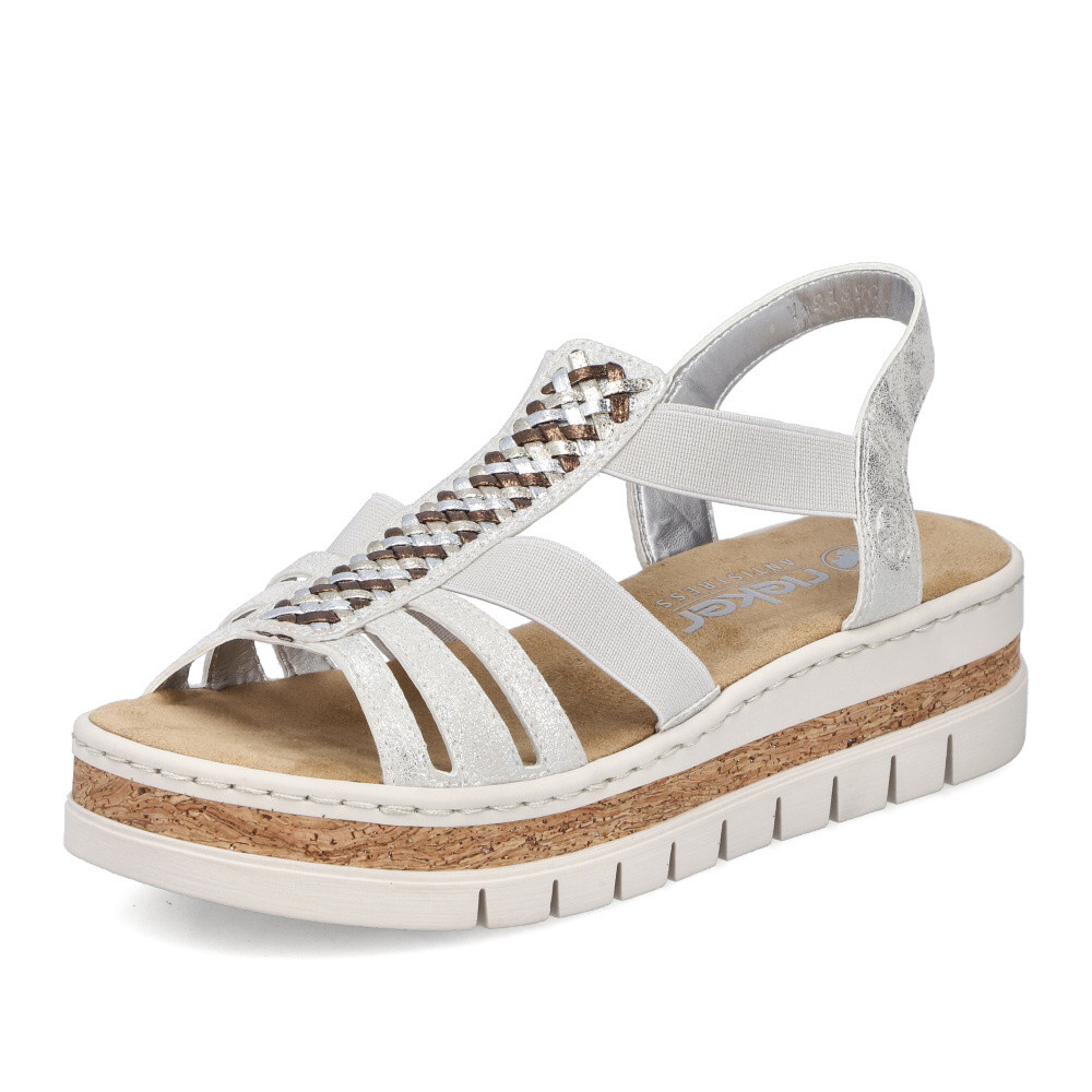 detail Dámské sandály RIEKER V4918-90 stříbrná S6