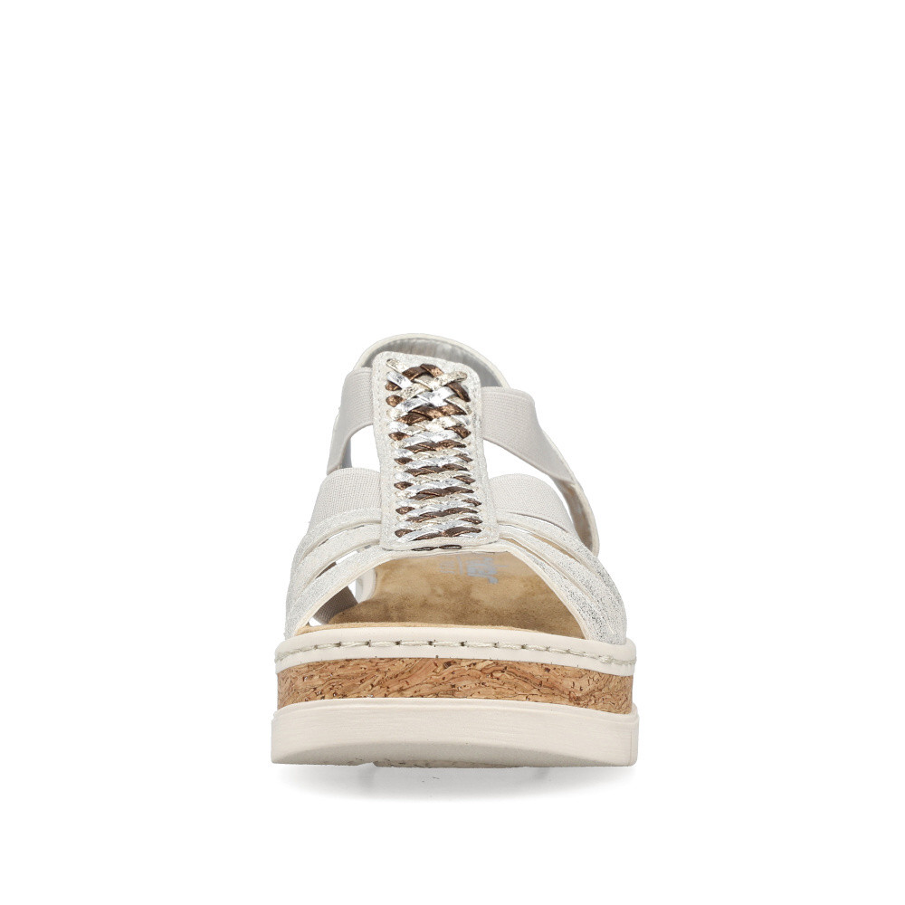 detail Dámské sandály RIEKER V4918-90 stříbrná S6