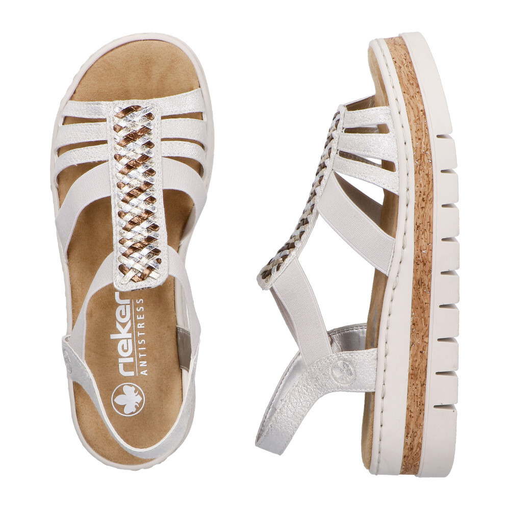detail Dámské sandály RIEKER V4918-90 stříbrná S6