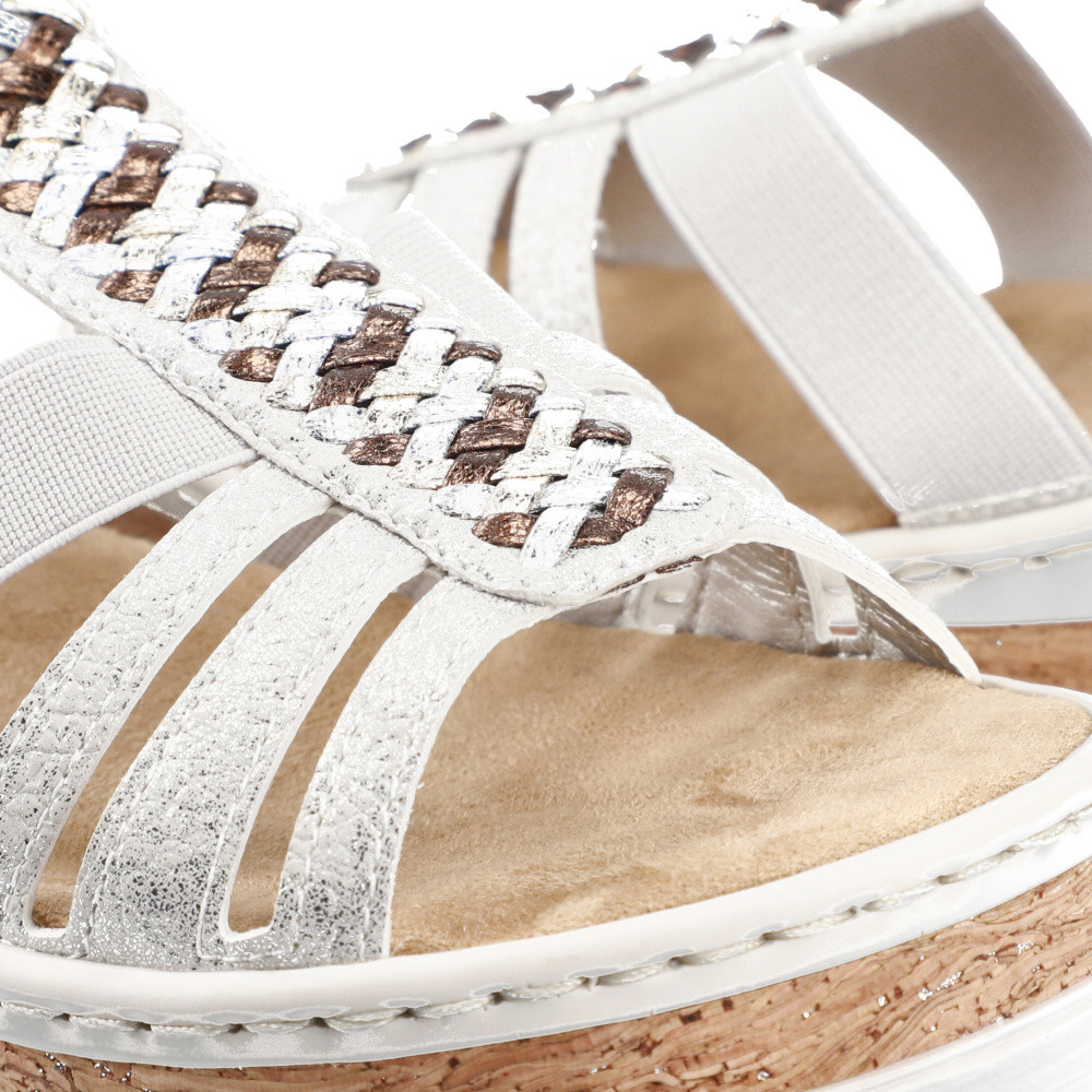 detail Dámské sandály RIEKER V4918-90 stříbrná S6