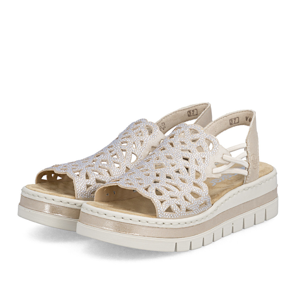 detail Dámské sandály RIEKER V4941-60 béžová S6