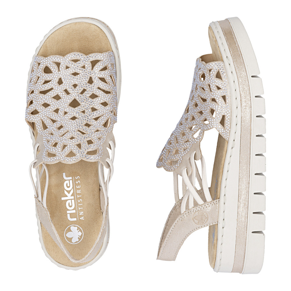 detail Dámské sandály RIEKER V4941-60 béžová S6