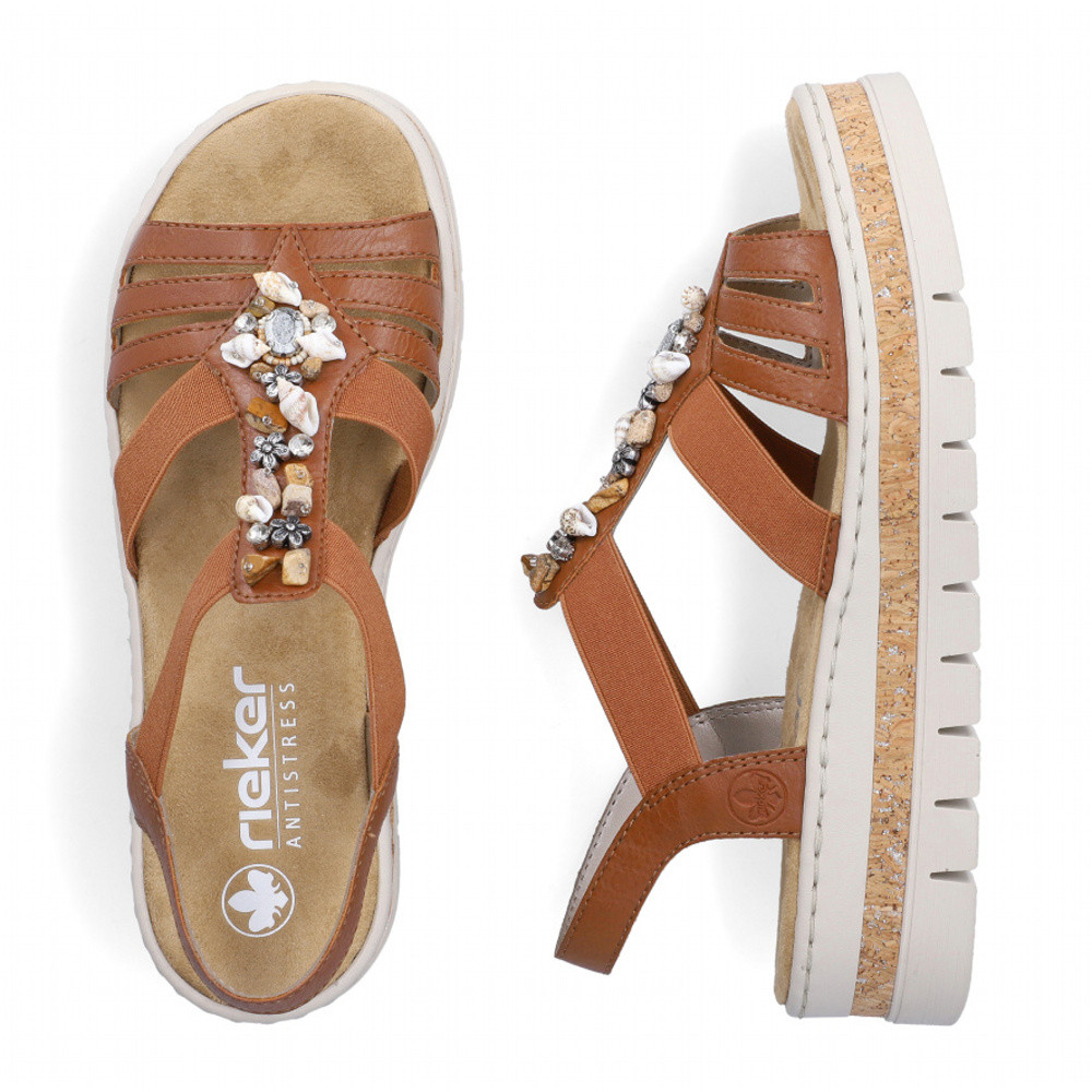 detail Dámské sandály RIEKER V4949-24 hnědá S6