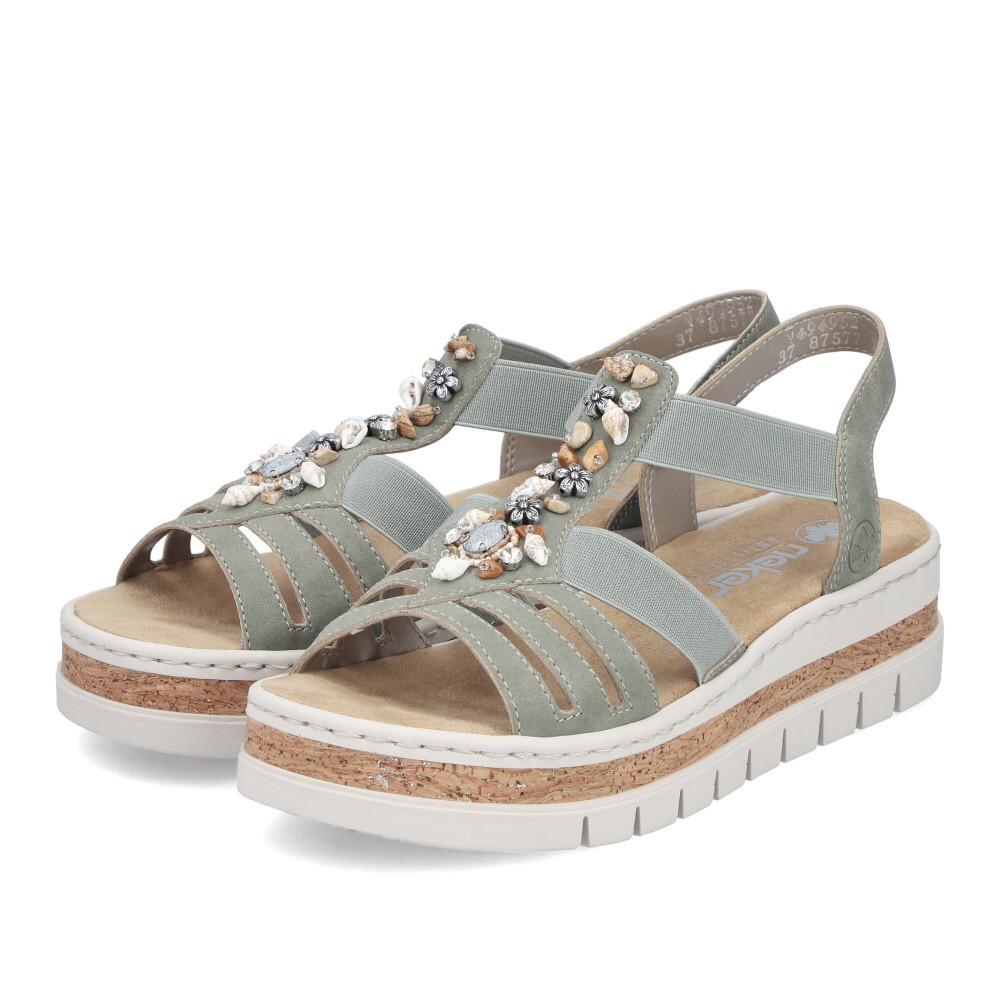 detail Dámske sandále RIEKER V4949-52 zelená S6