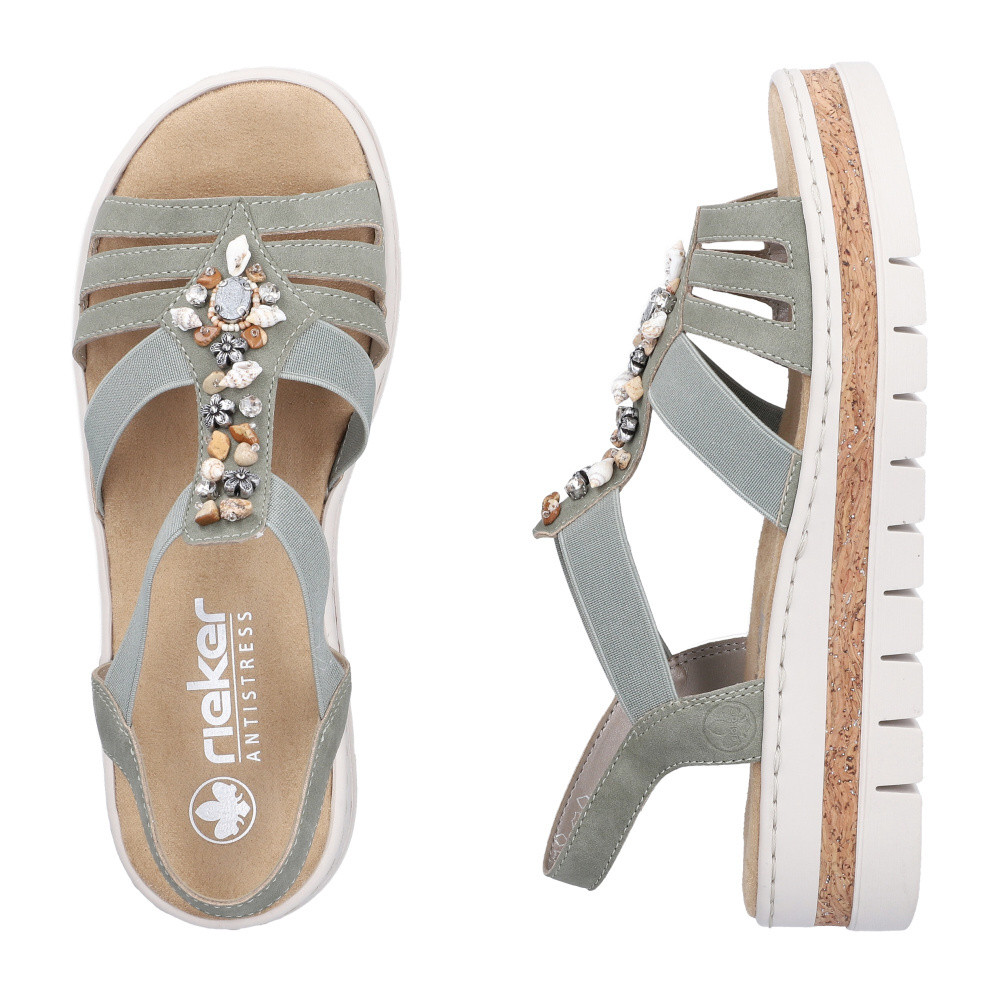 detail Dámske sandále RIEKER V4949-52 zelená S6