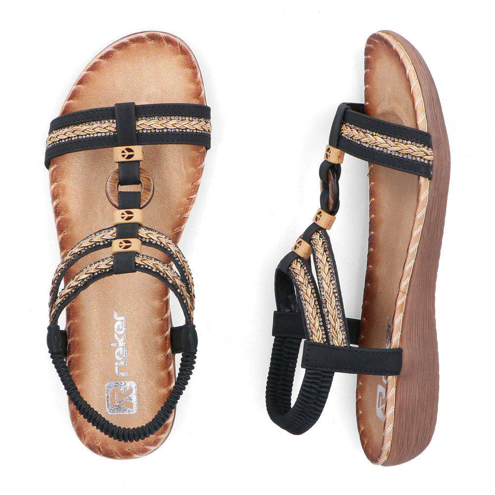 detail Dámské sandály RIEKER V7564-00 černá S6