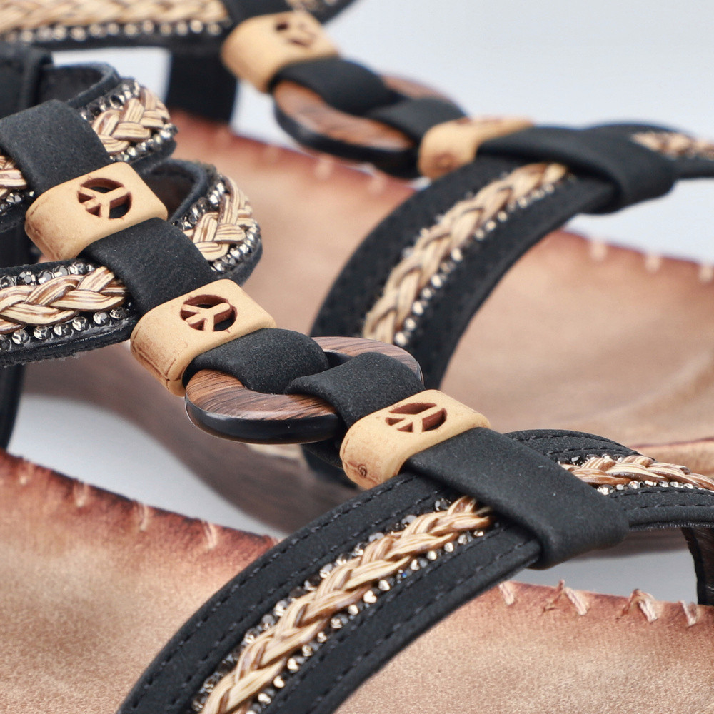 detail Dámské sandály RIEKER V7564-00 černá S6