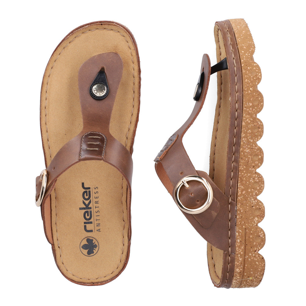 detail Dámské žabky RIEKER V8750-22 hnědá S6
