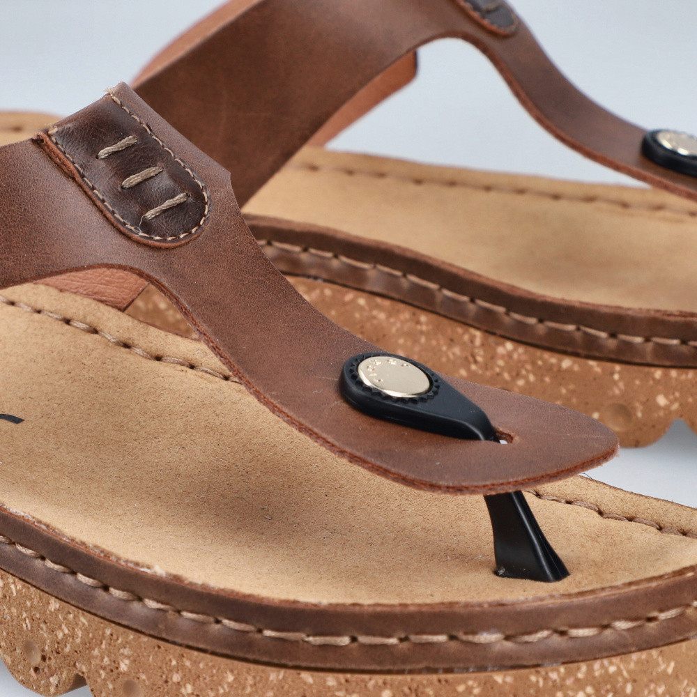 detail Dámské žabky RIEKER V8750-22 hnědá S6