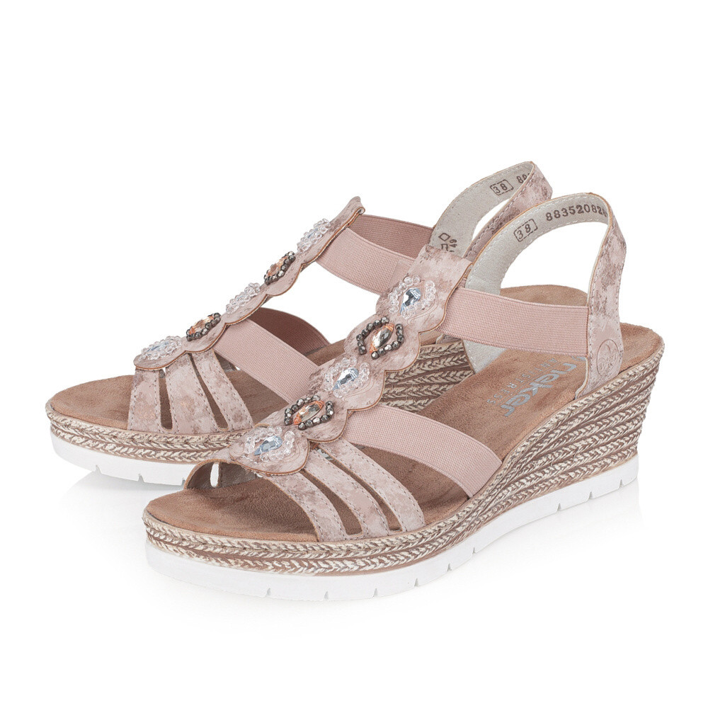 detail Dámské sandály RIEKER 619B2-31 růžová S5