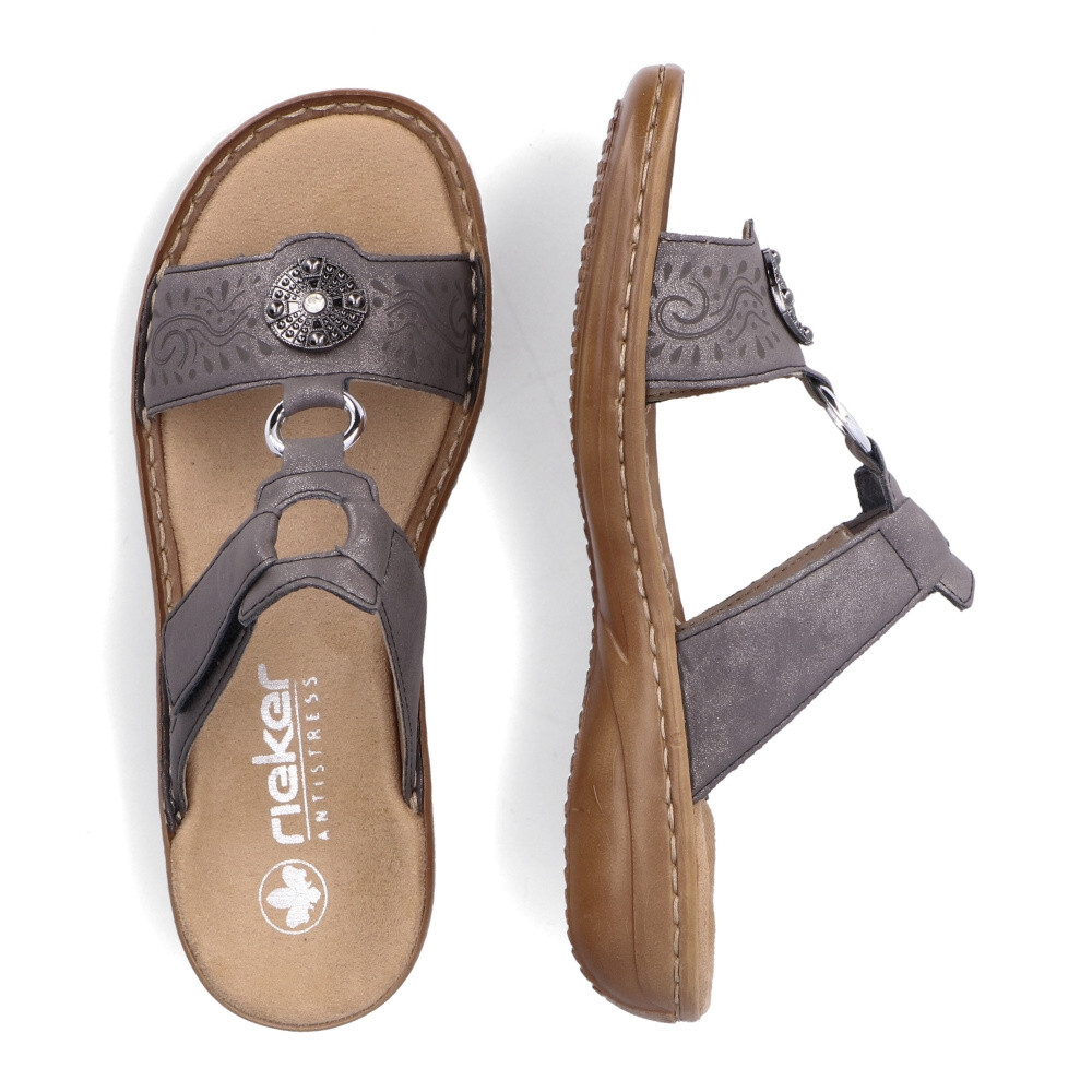 detail Dámské nazouváky RIEKER 608K1-45 šedá S5