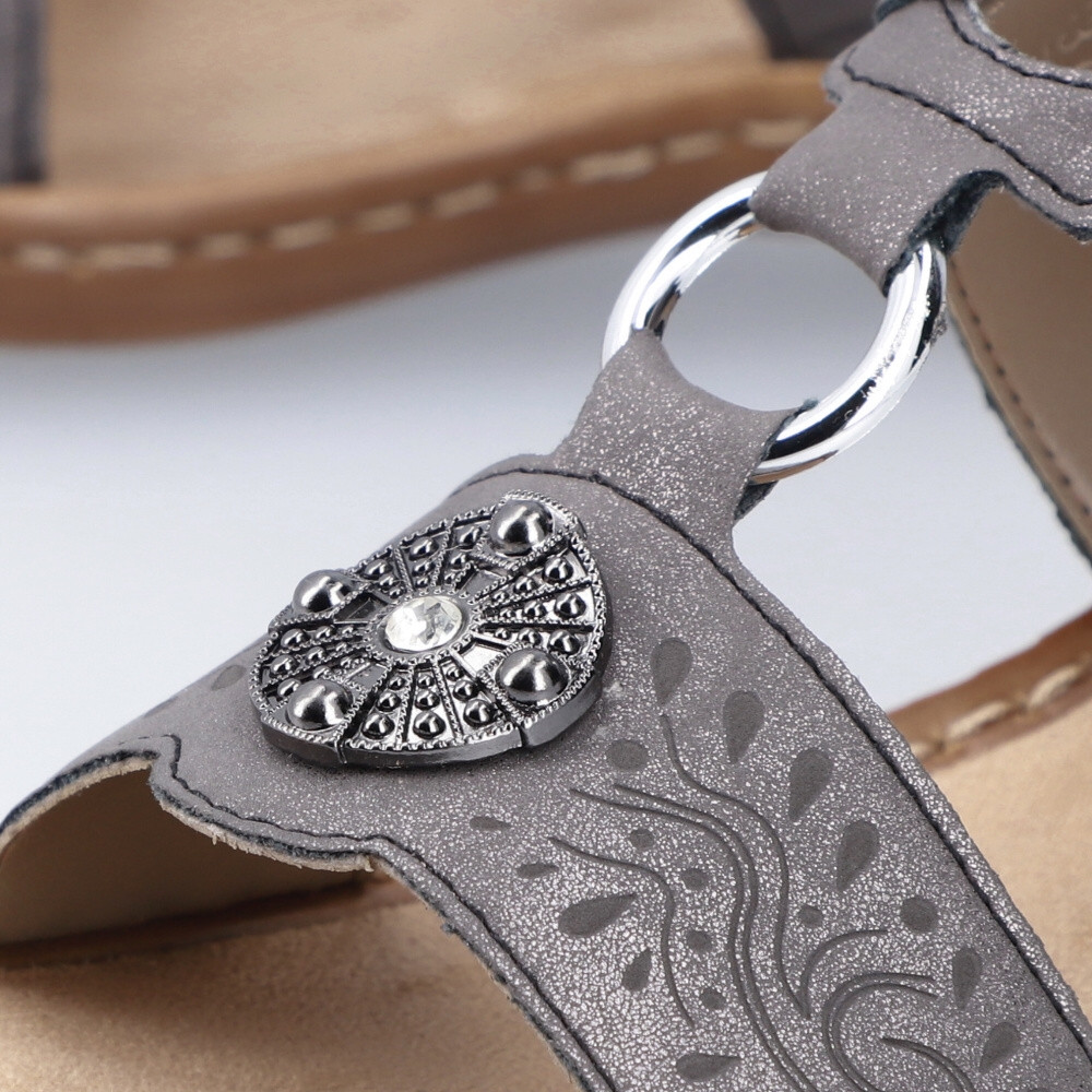 detail Dámské nazouváky RIEKER 608K1-45 šedá S5