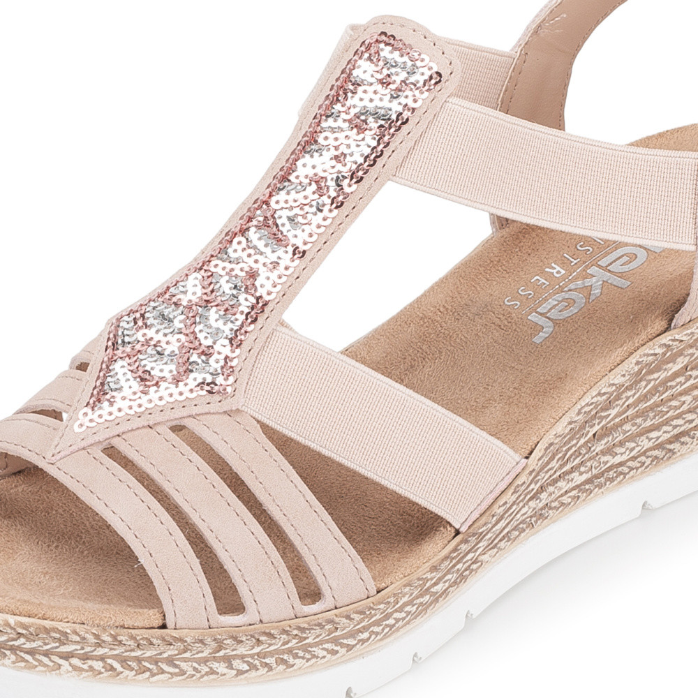 detail Dámské sandály RIEKER 61913-31 růžová S6