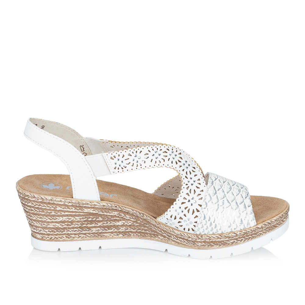 detail Dámské sandály RIEKER 61916-80 bílá S6