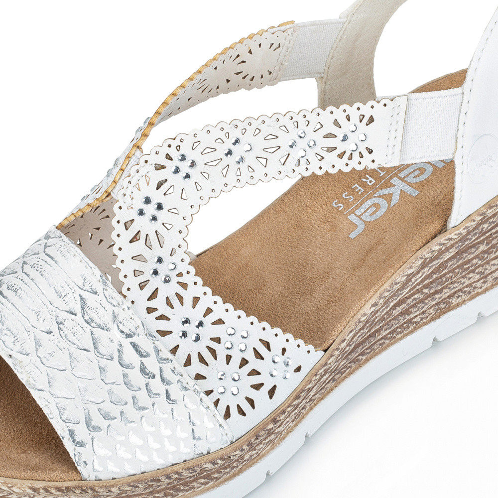 detail Dámské sandály RIEKER 61916-80 bílá S6
