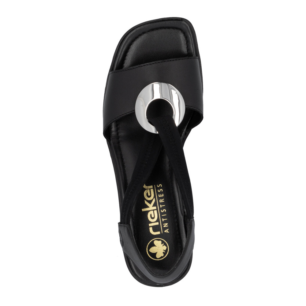 detail Dámske sandále RIEKER 62662-01 čierna S6