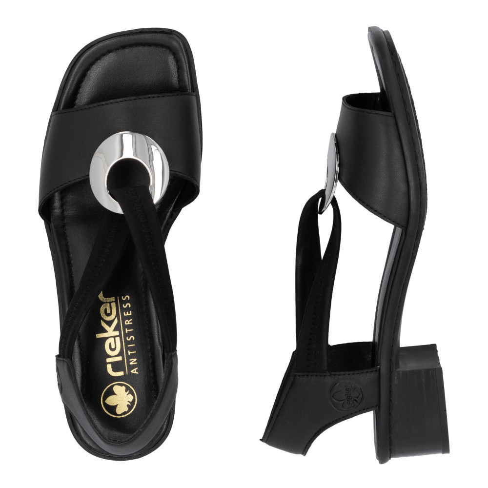 detail Dámske sandále RIEKER 62662-01 čierna S6