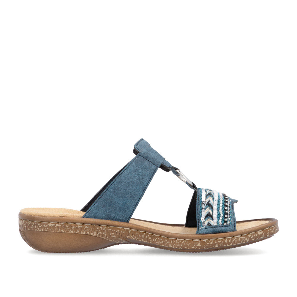 detail Dámské nazouváky RIEKER 628M6-14 modrá S5