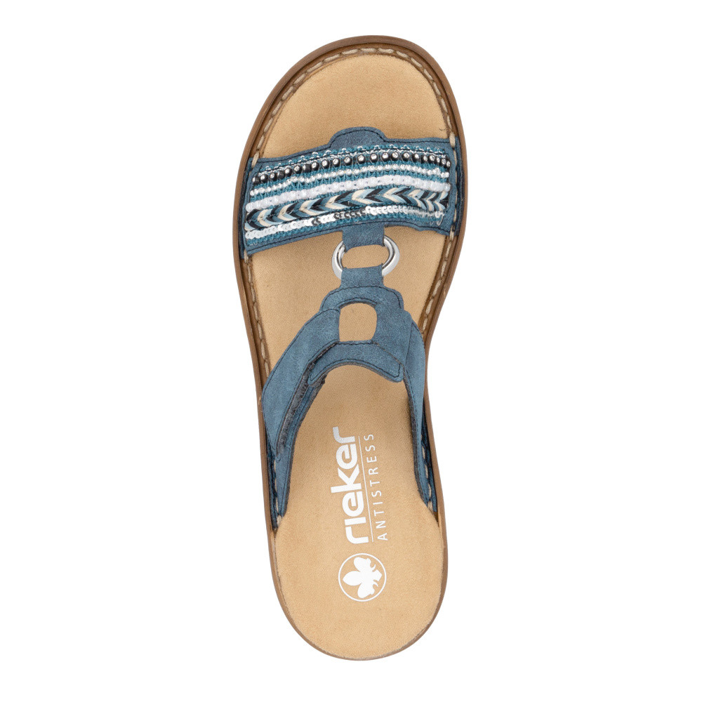 detail Dámské nazouváky RIEKER 628M6-14 modrá S5