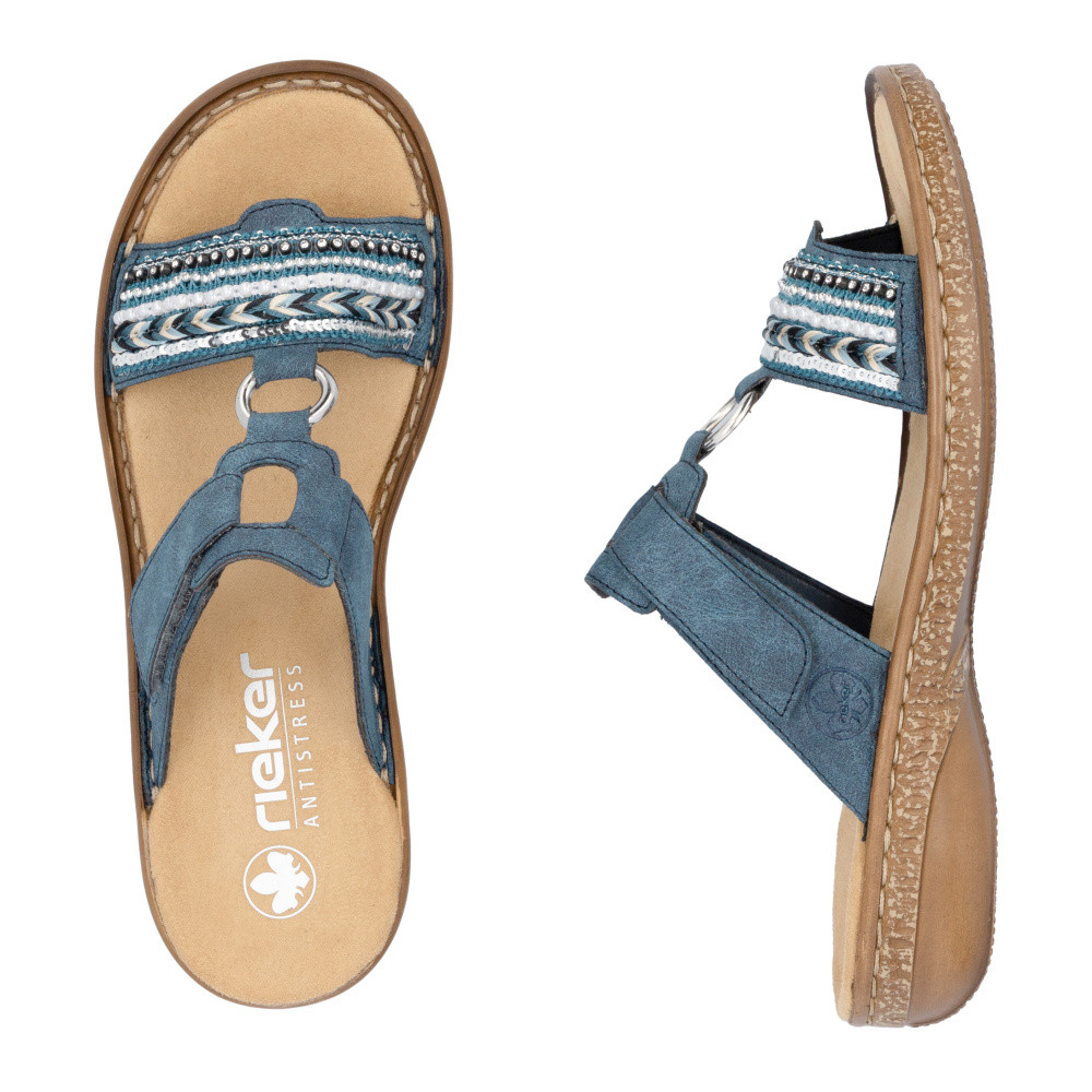 detail Dámské nazouváky RIEKER 628M6-14 modrá S5