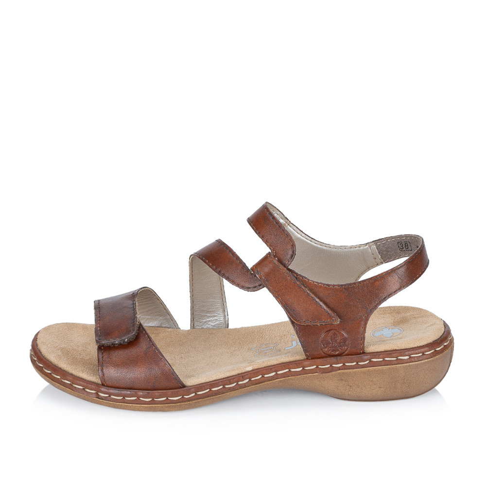 detail Dámské sandály RIEKER 659C7-24 hnědá S6