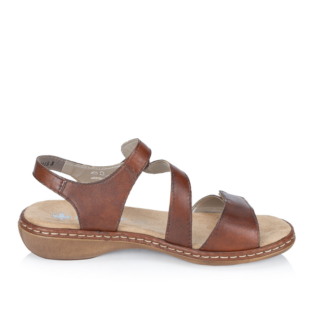 detail Dámské sandály RIEKER 659C7-24 hnědá S6