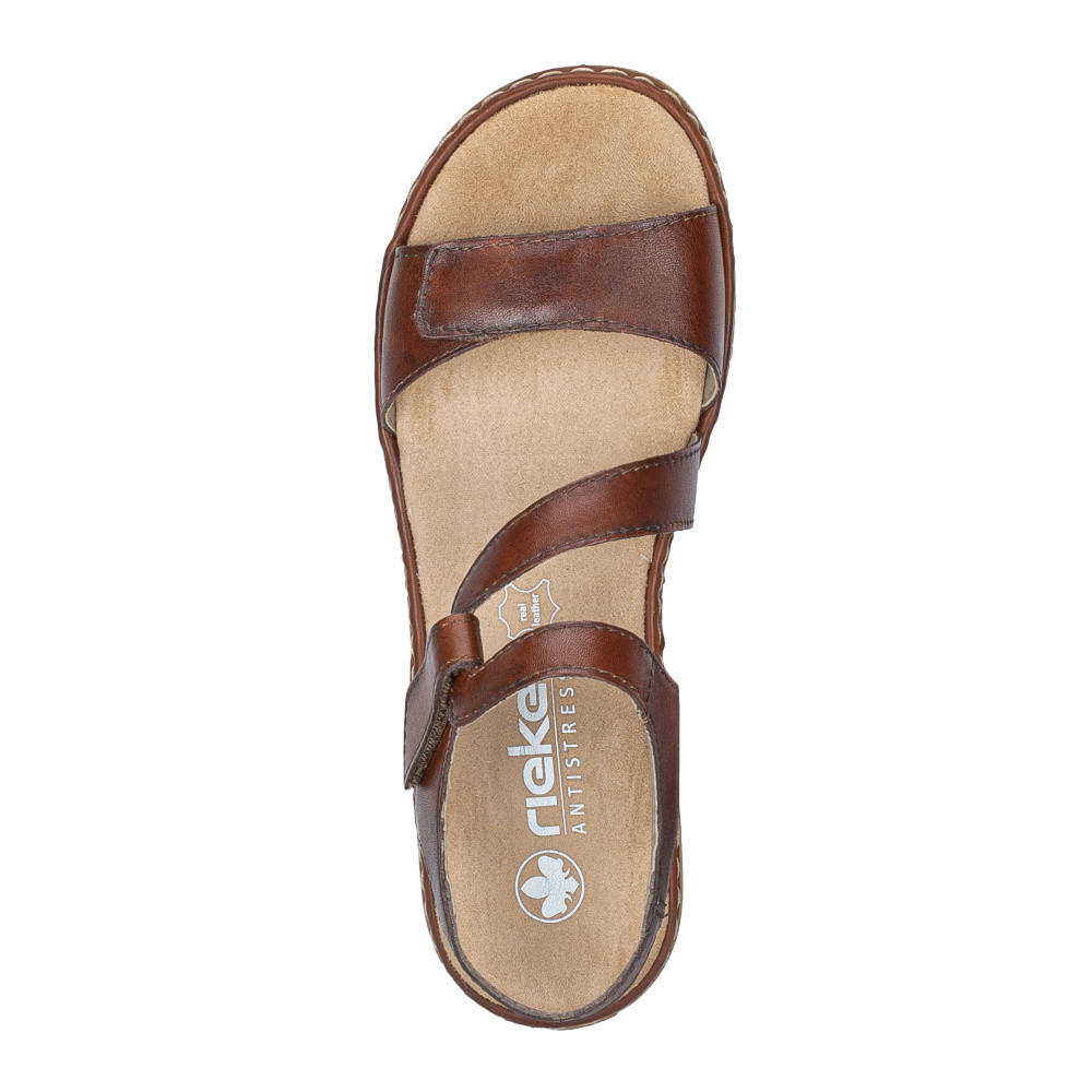 detail Dámské sandály RIEKER 659C7-24 hnědá S6