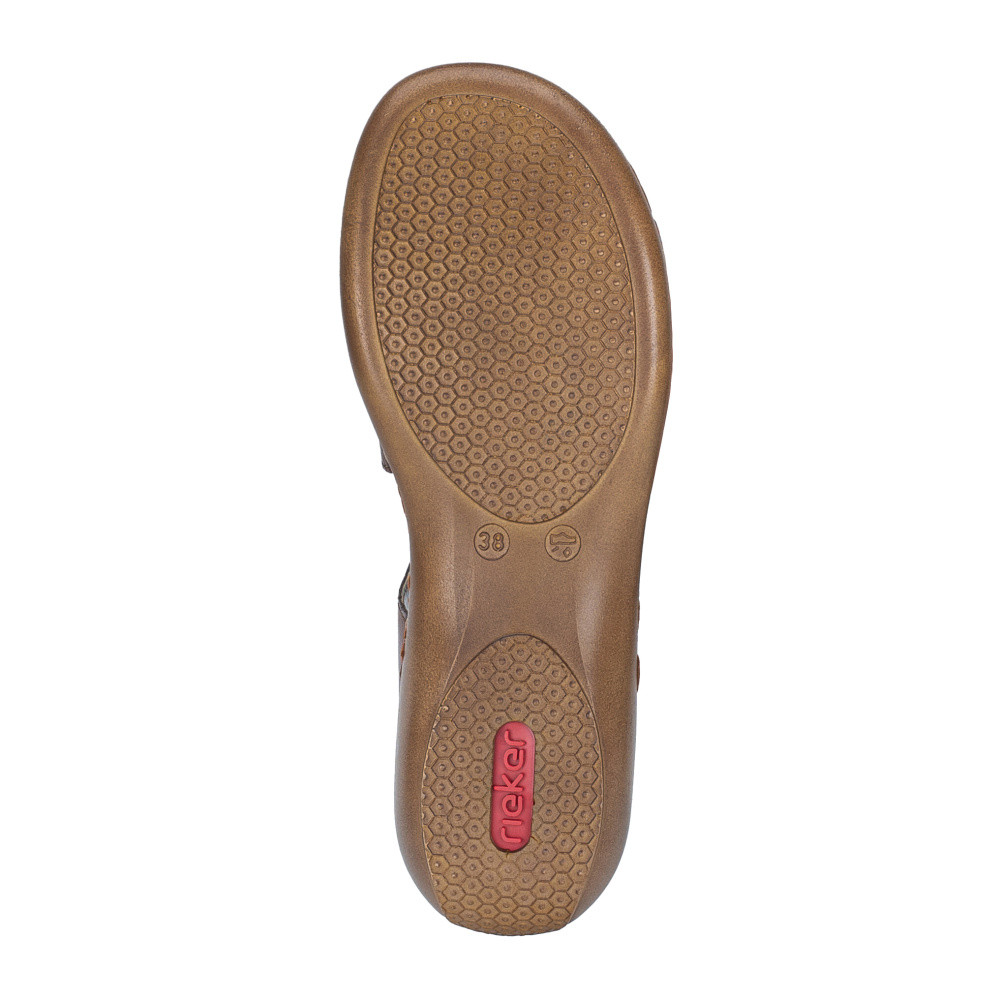 detail Dámské sandály RIEKER 659C7-24 hnědá S6