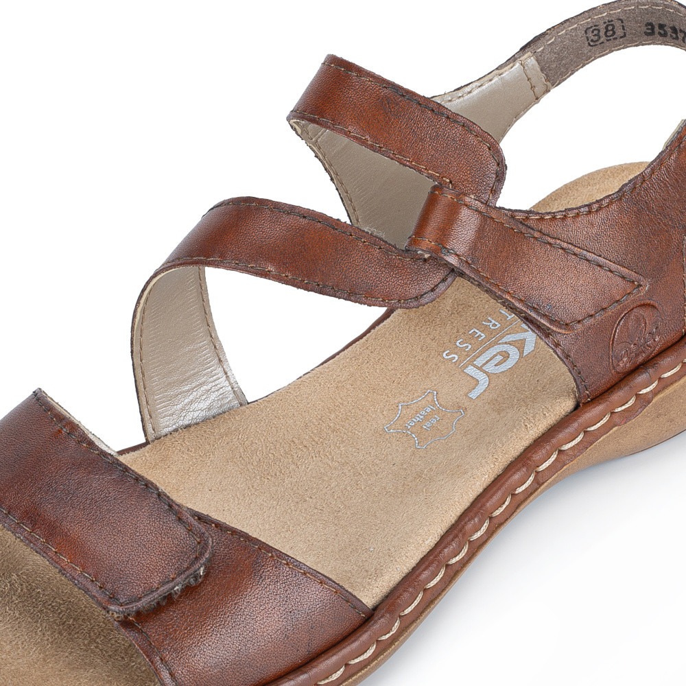 detail Dámské sandály RIEKER 659C7-24 hnědá S6