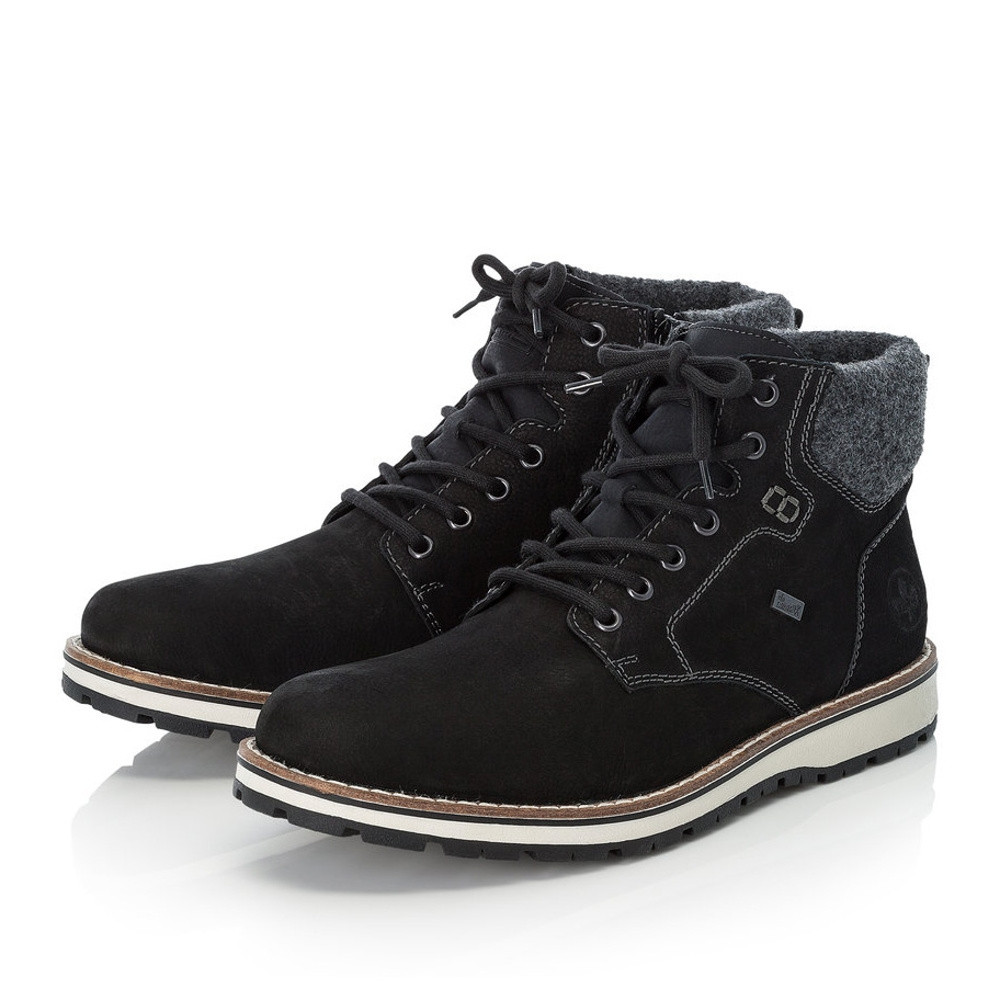 detail Pánska členková obuv RIEKER 38411-00 čierna W1