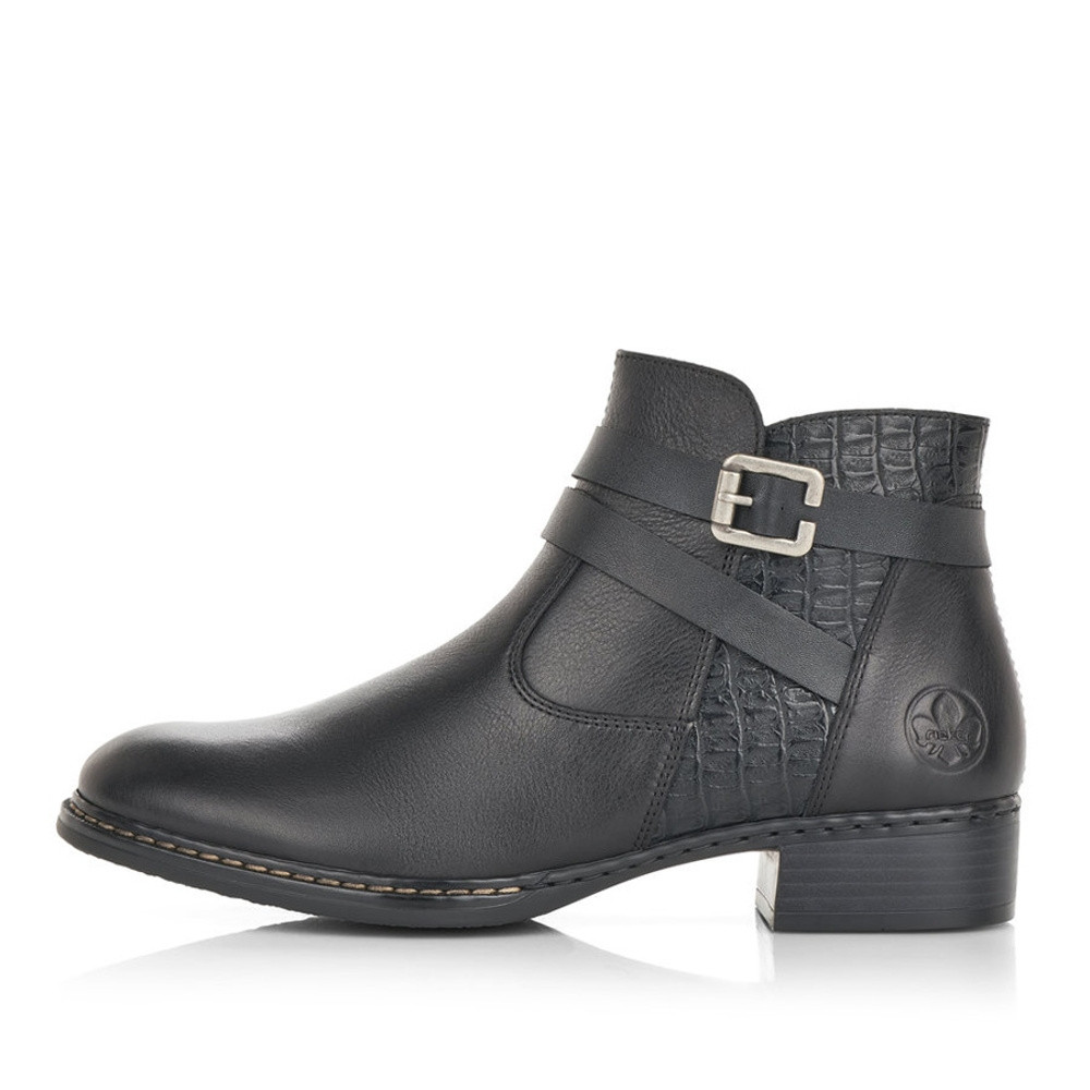 detail Dámská kotníková obuv RIEKER 73474-00 černá W0