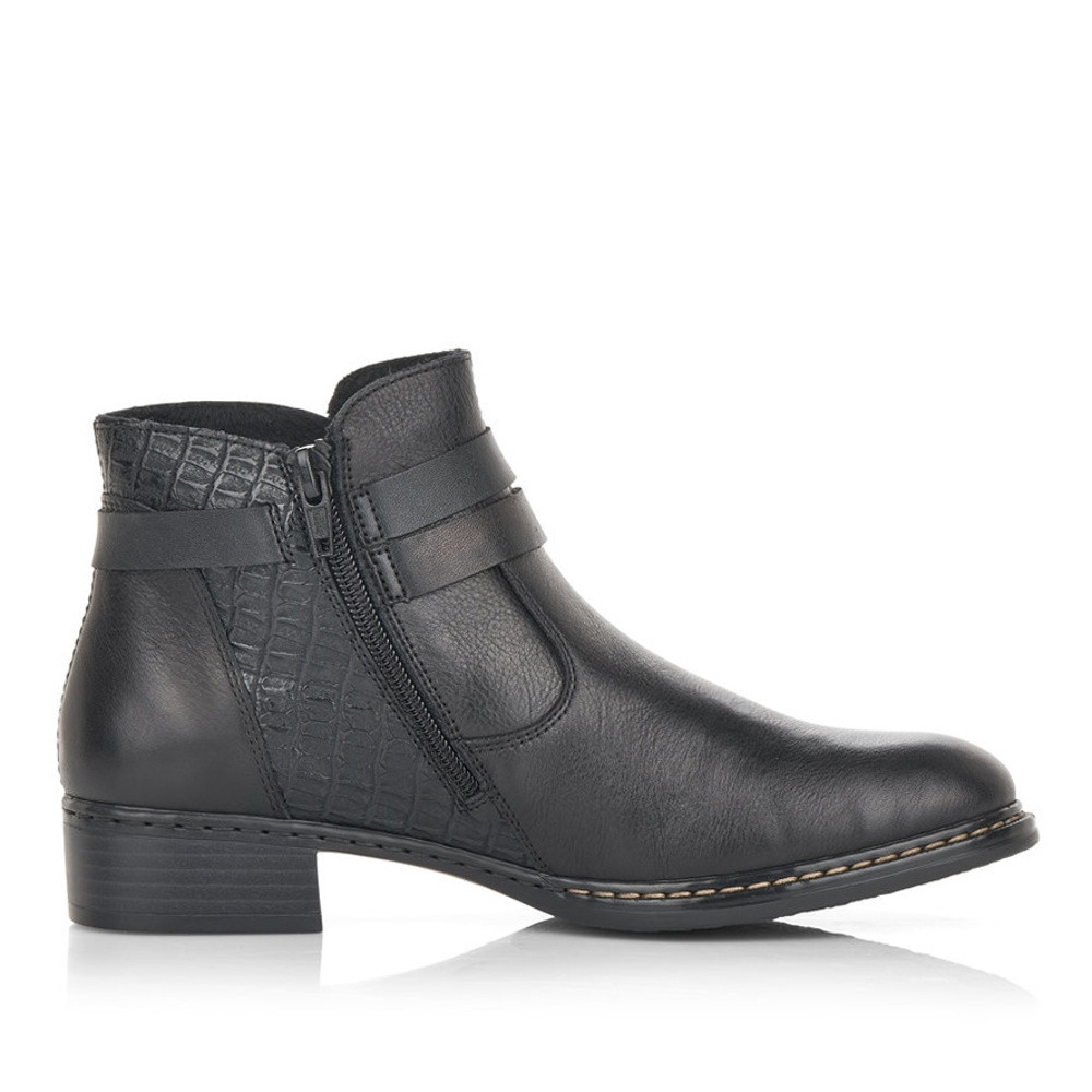 detail Dámská kotníková obuv RIEKER 73474-00 černá W0