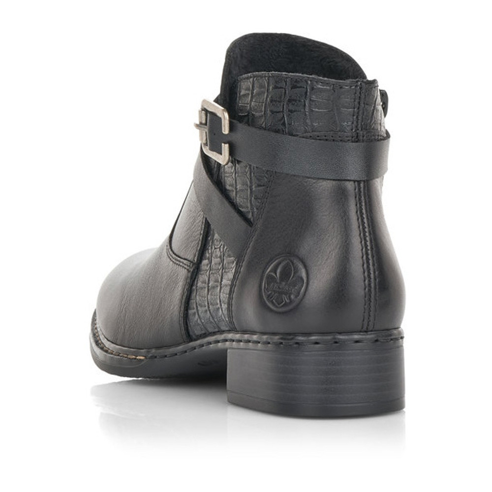 detail Dámská kotníková obuv RIEKER 73474-00 černá W0