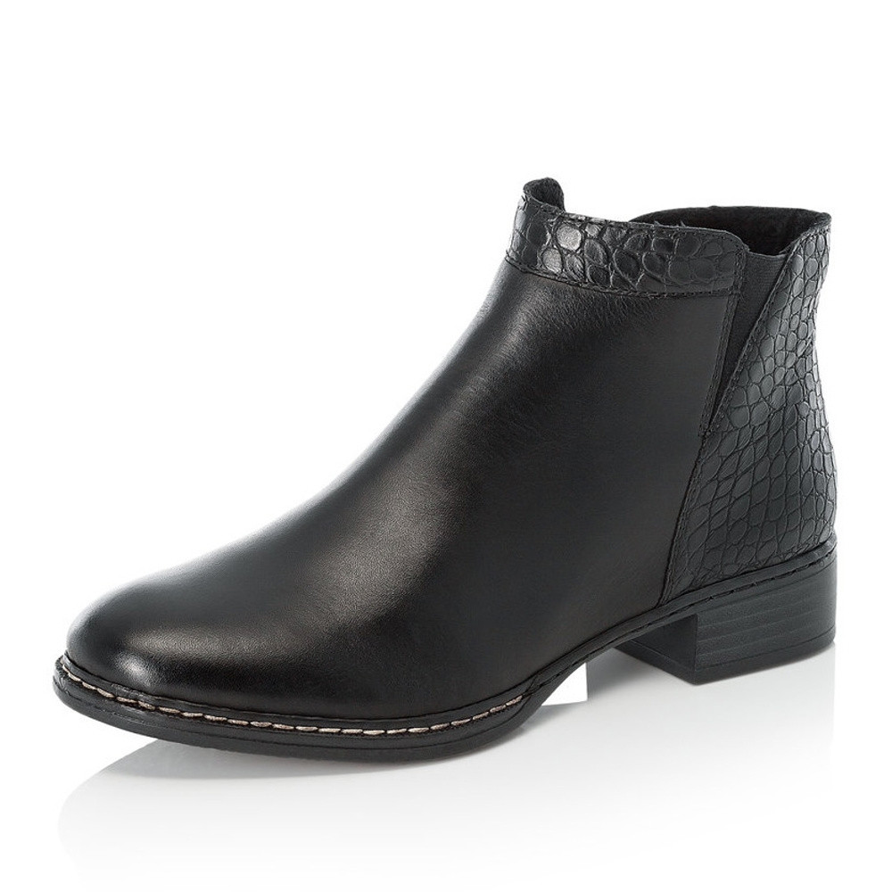 detail Dámská kotníková obuv RIEKER 73484-00 černá W0