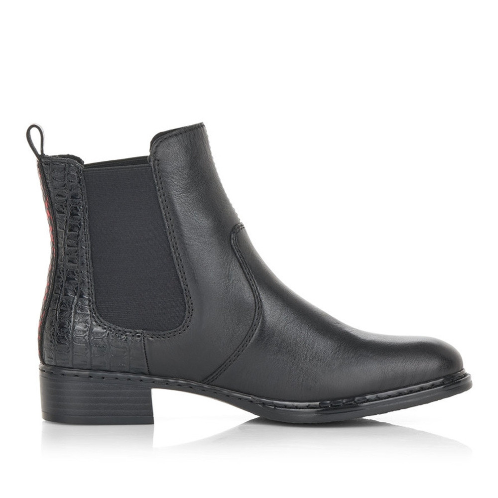 detail Dámska členková obuv RIEKER 73494-01 čierna W0