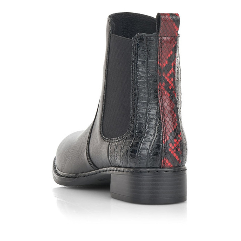 detail Dámska členková obuv RIEKER 73494-01 čierna W0