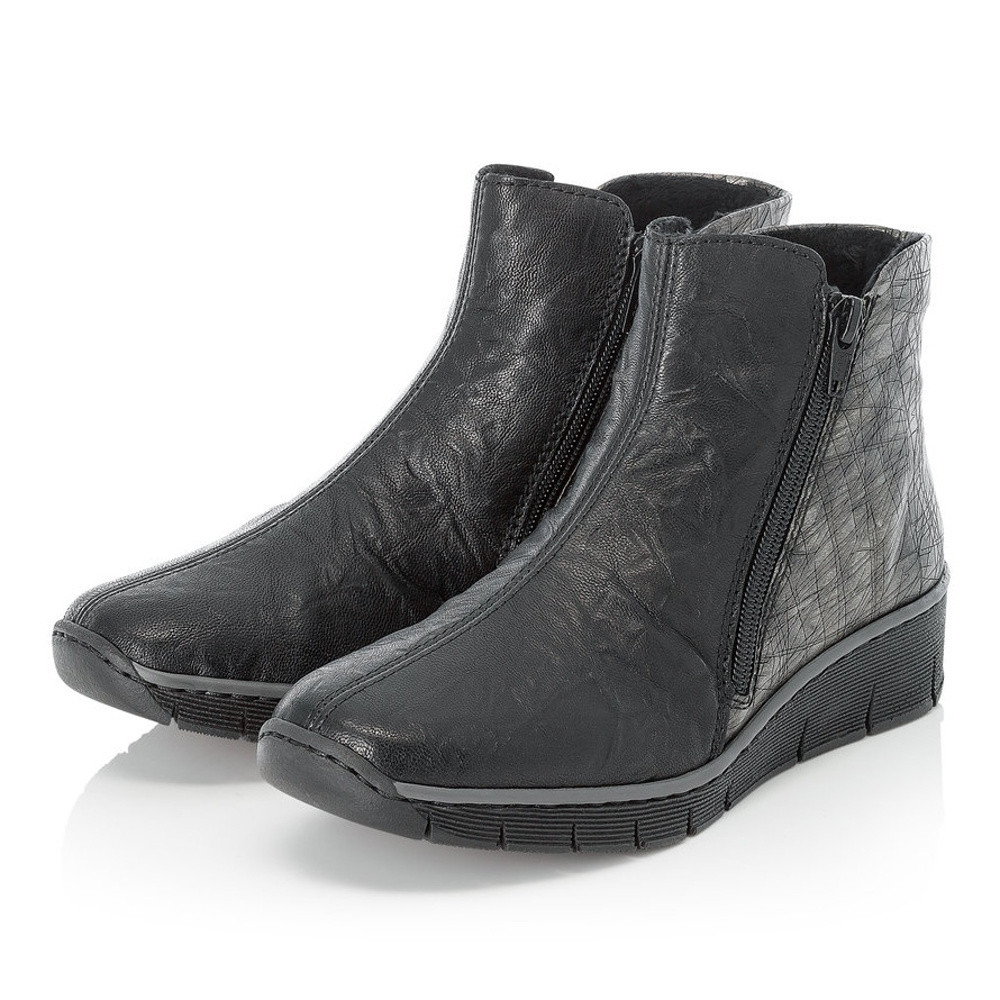 detail Dámská kotníková obuv RIEKER 73781-00 černá W1