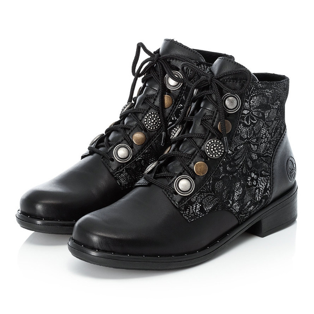 detail Dámská kotníková obuv RIEKER 77834-00 černá W0