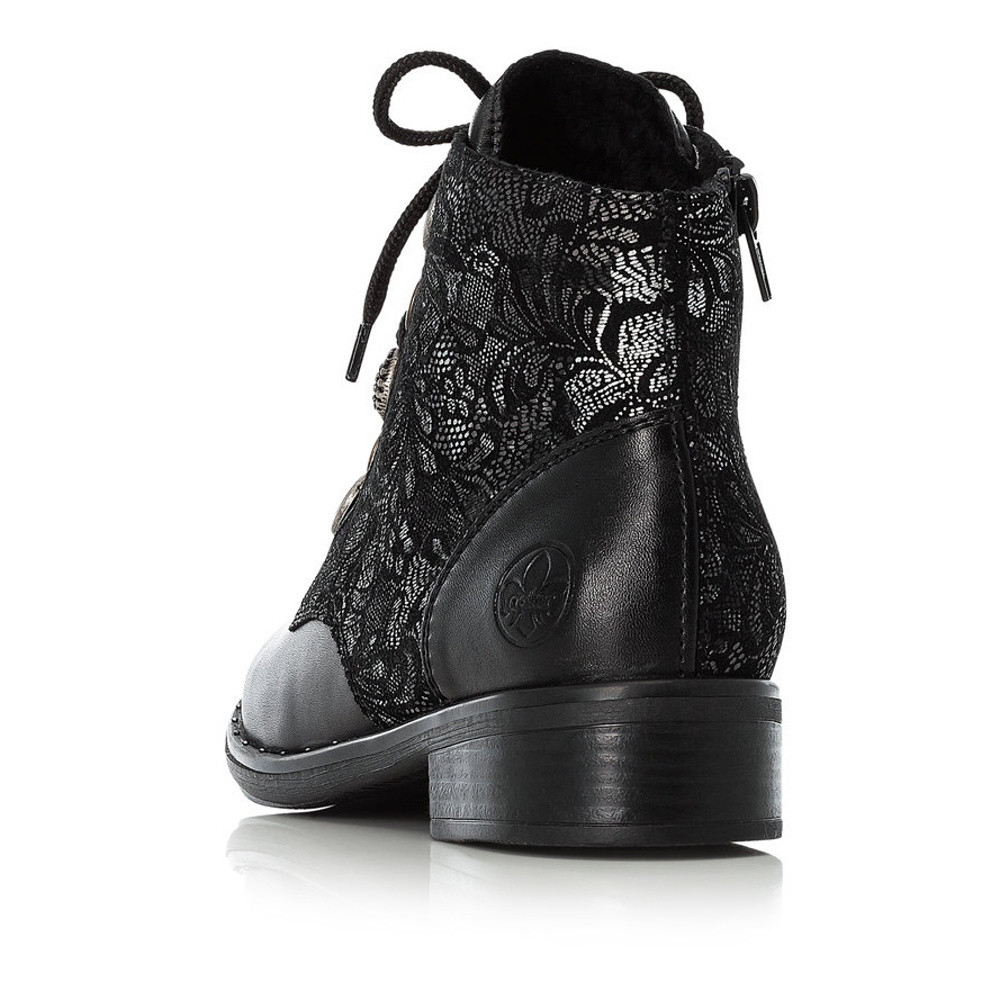 detail Dámská kotníková obuv RIEKER 77834-00 černá W0