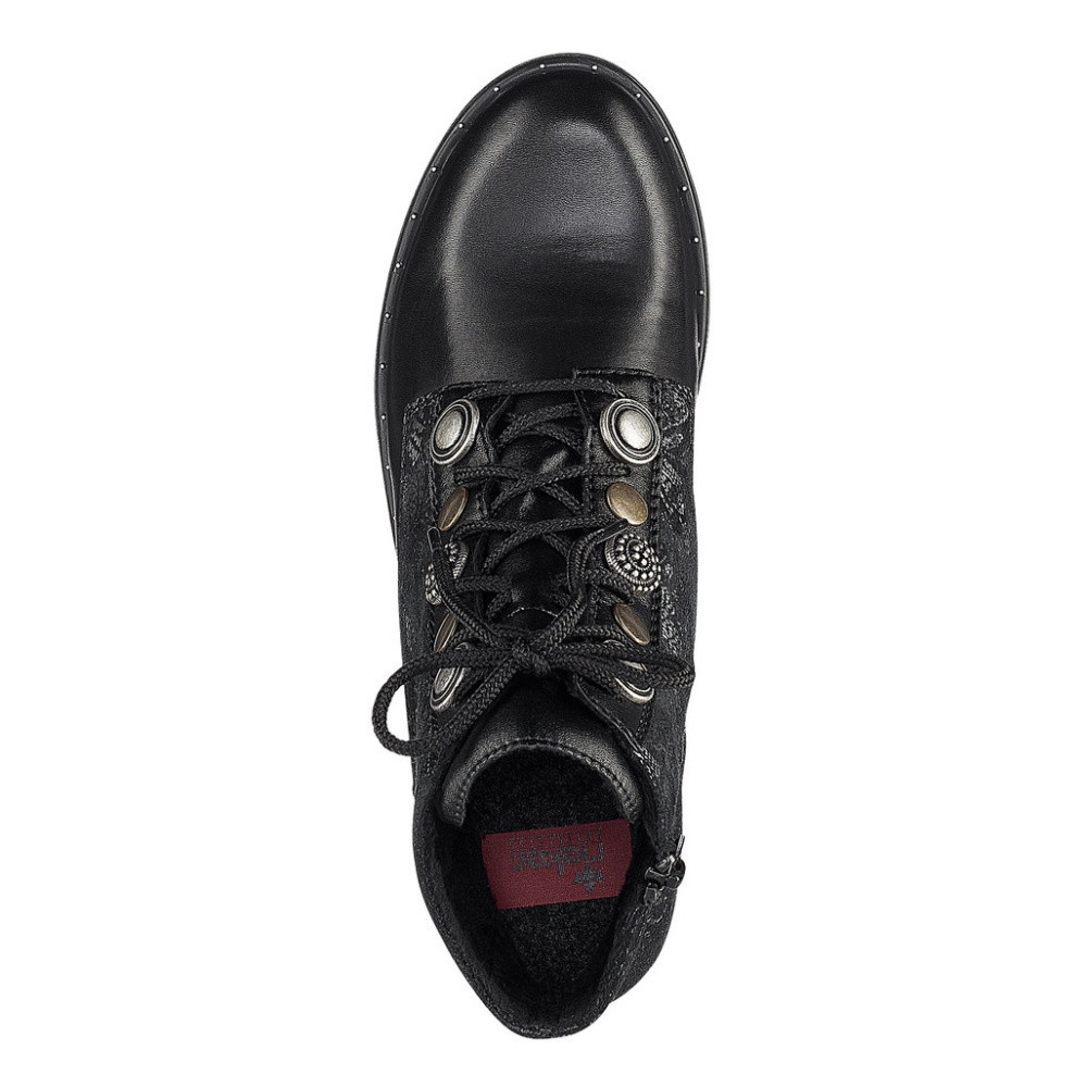 detail Dámská kotníková obuv RIEKER 77834-00 černá W0