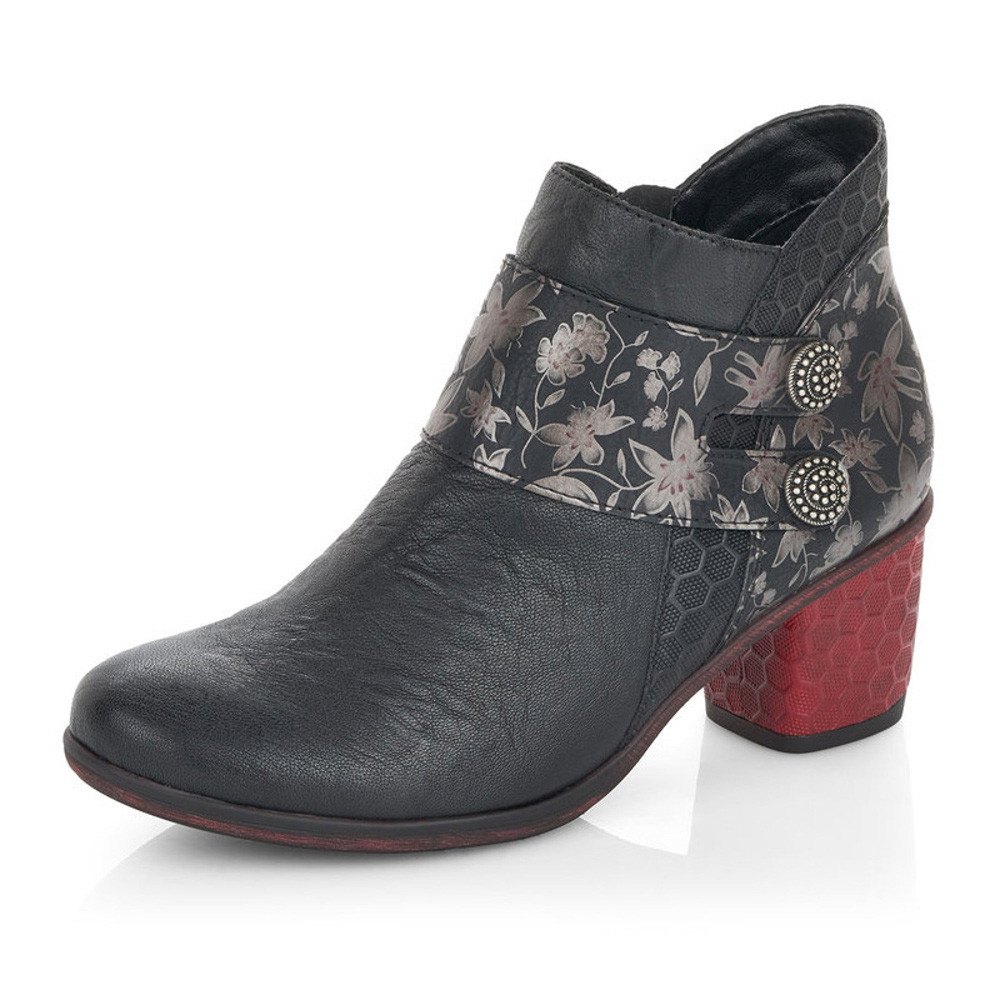 detail Dámská kotníková obuv REMONTE D5472-01 černá W0