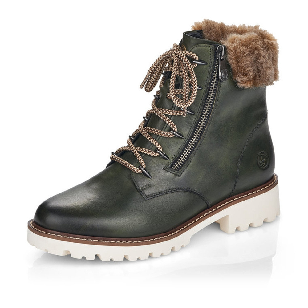 detail Dámská kotníková obuv REMONTE D8692-54 zelená W1