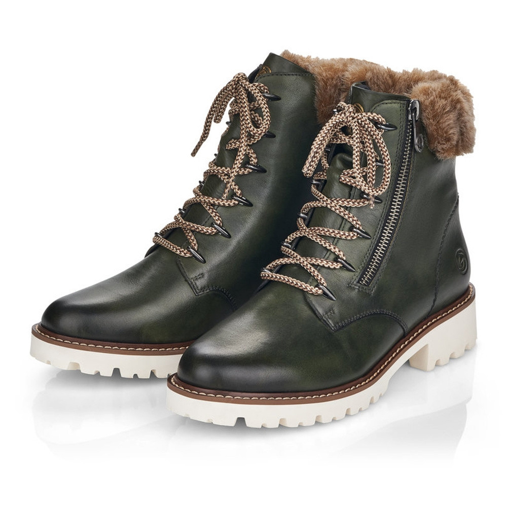 detail Dámská kotníková obuv REMONTE D8692-54 zelená W1