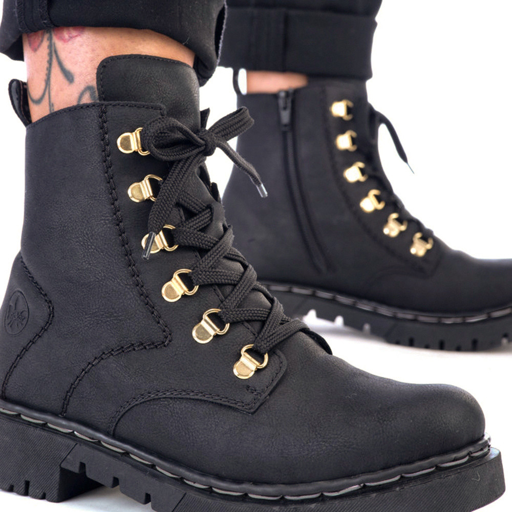 detail Dámska členková obuv RIEKER Y2422-00 čierna W4