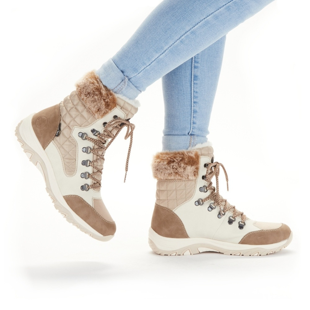 detail Dámská kotníková obuv RIEKER M9644-60 béžová W4