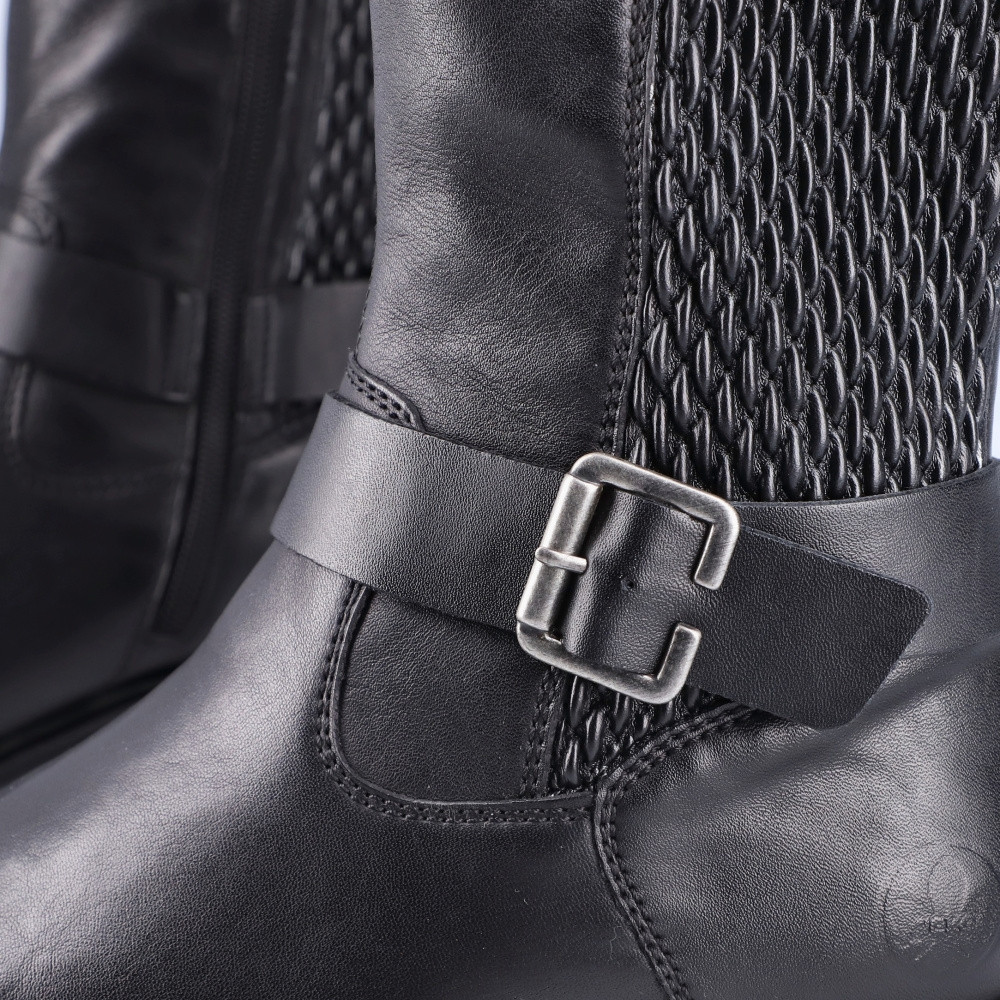 detail Dámské kozačky RIEKER Z5363-00 černá W3