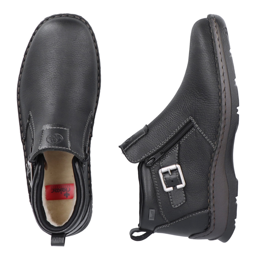 detail Pánska členková obuv RIEKER 05375-00 čierna W2